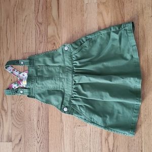 Mini boden green overall skirt/pinafore
